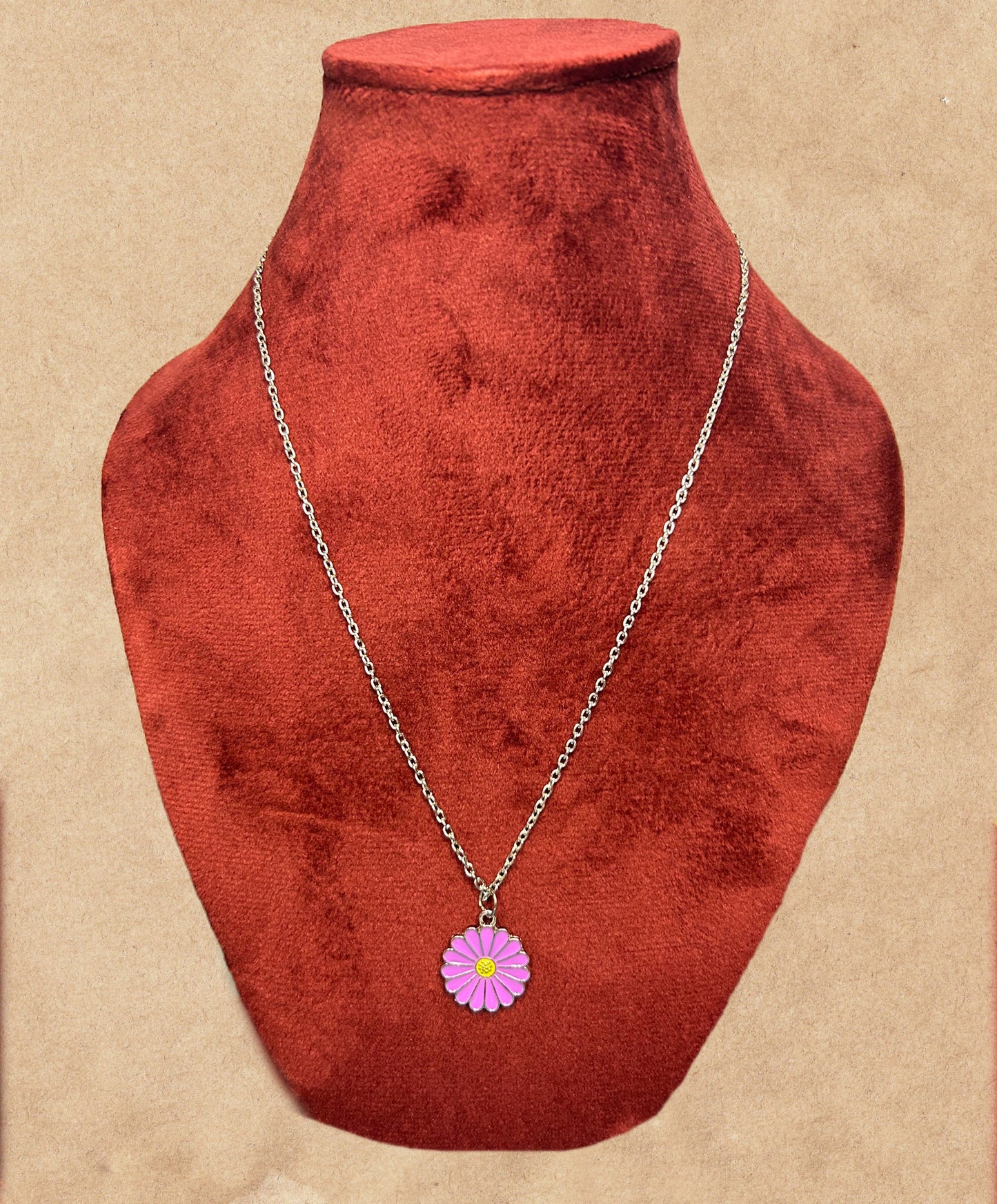 Lucy Lilac Flower Silver Chain