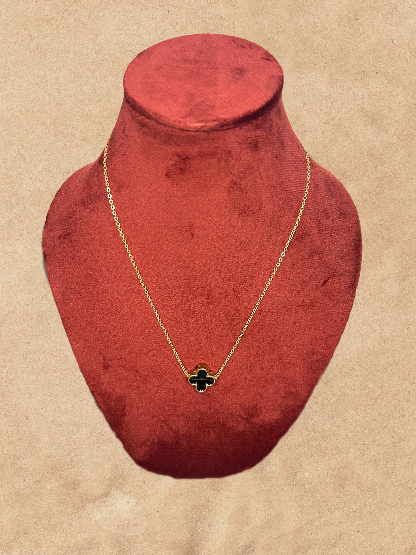 Myra Black Leaf Gold Chain