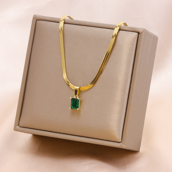 Emerald Glow Royal Necklace Gold & Silver Variants