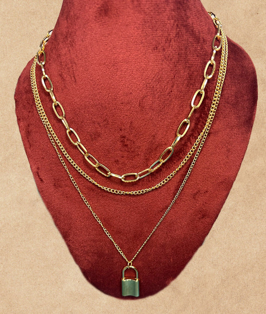 Leo 3 Layer Rose Gold Chain