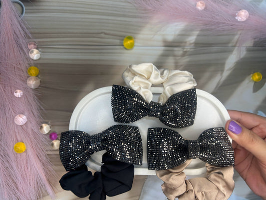 Crystal Bow Scrunchy