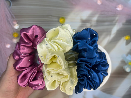 Beaded Satin Scrunchy