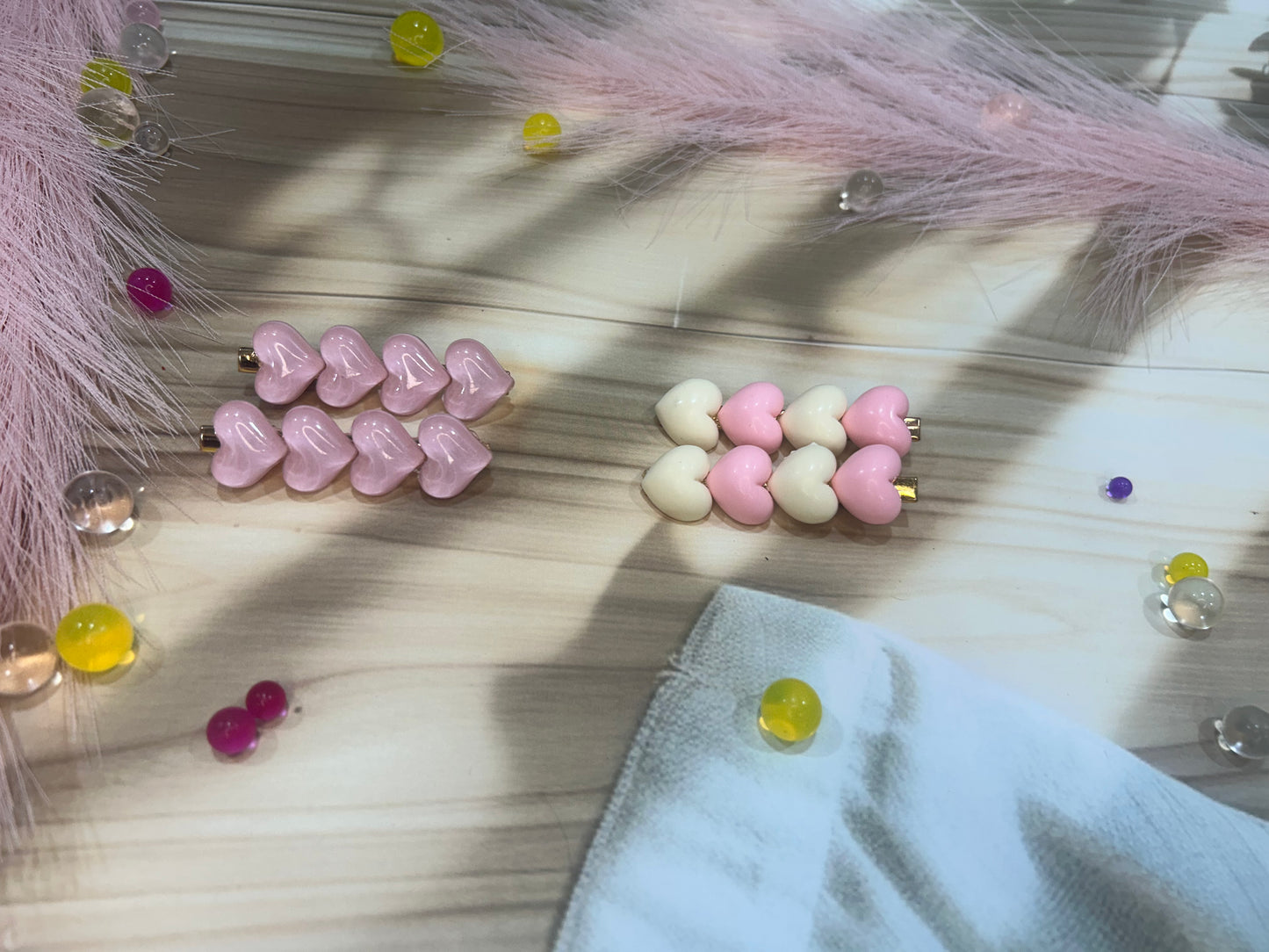 Crystal Heart Contemporary Hair Clips - Korean Design for Women & Girls (1 Set)