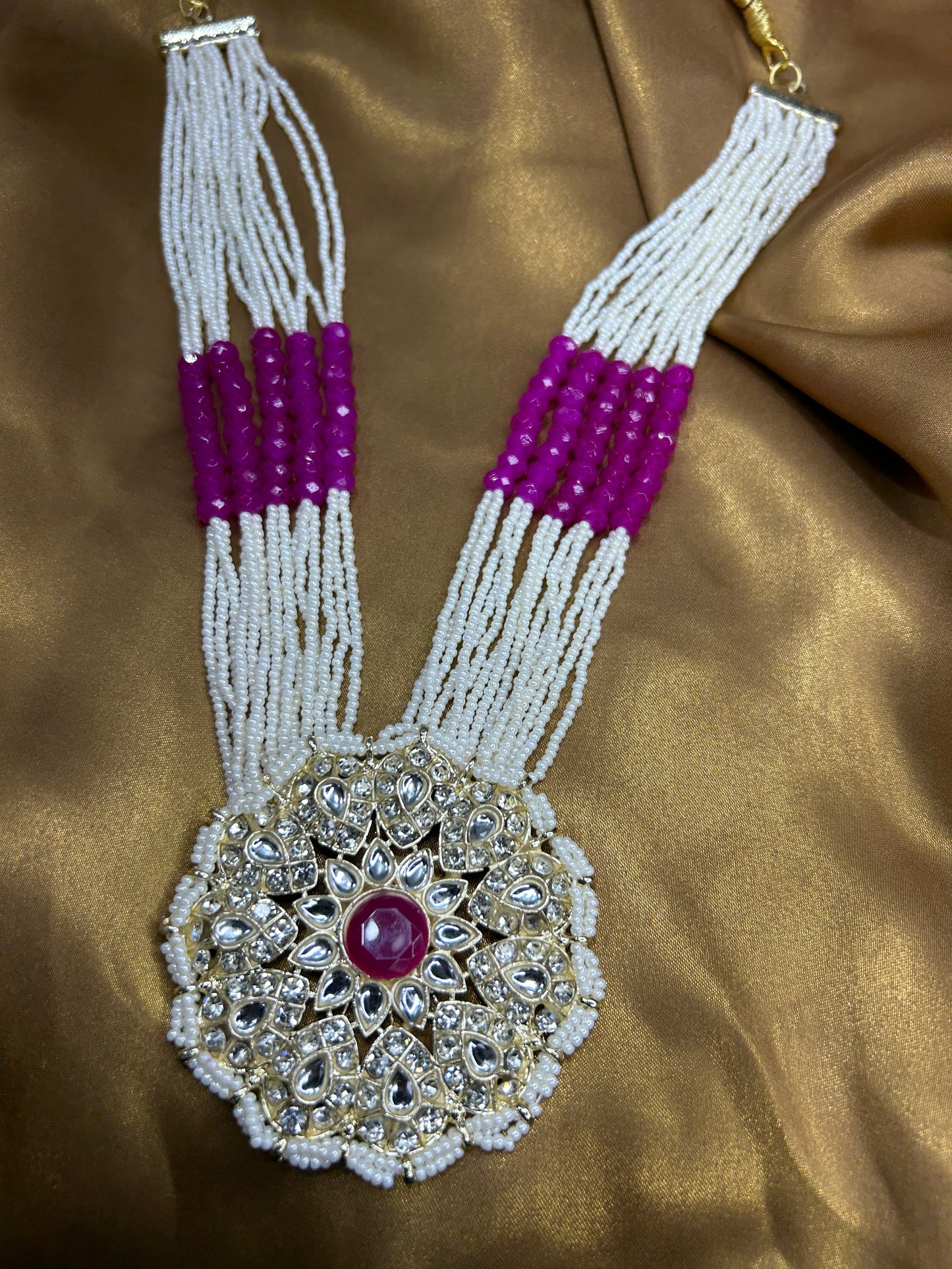 Ishanvi Pink Meenakari Necklace Set