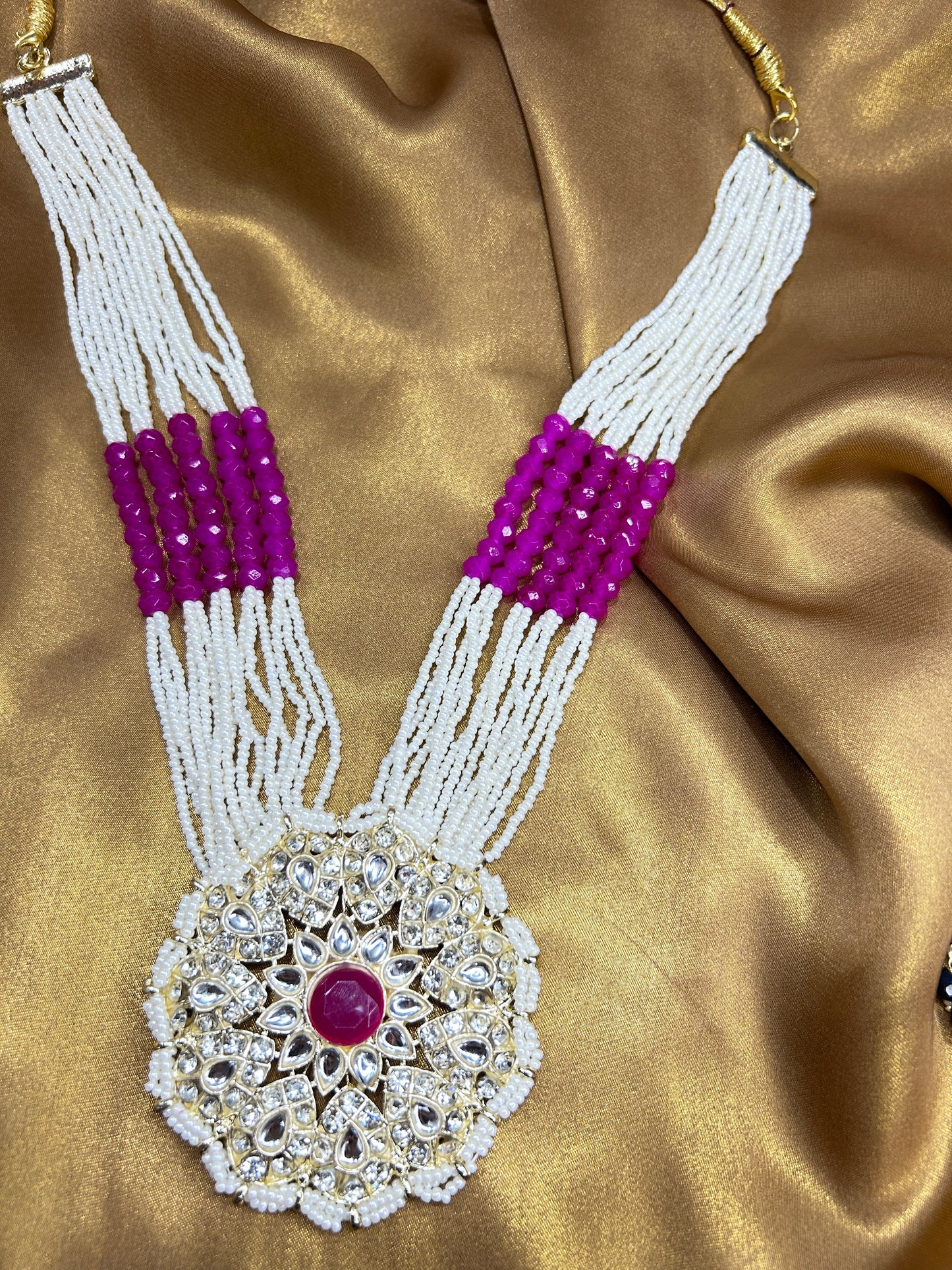 Ishanvi Pink Meenakari Necklace Set